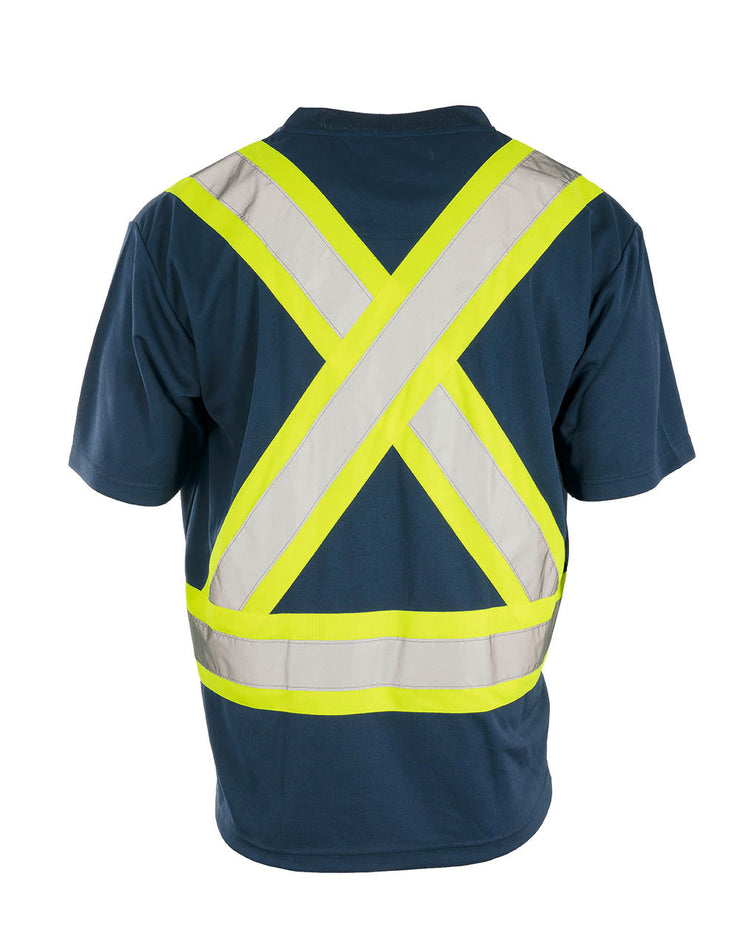 Hi Vis V-Neck Short Sleeve Safety Tee Shirt