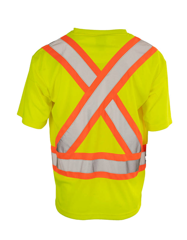 Hi Vis V-Neck Short Sleeve Safety Tee Shirt