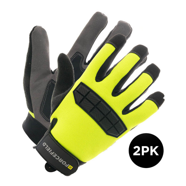 Hi Vis Precision Fit Mechanics Glove - 2 Pack