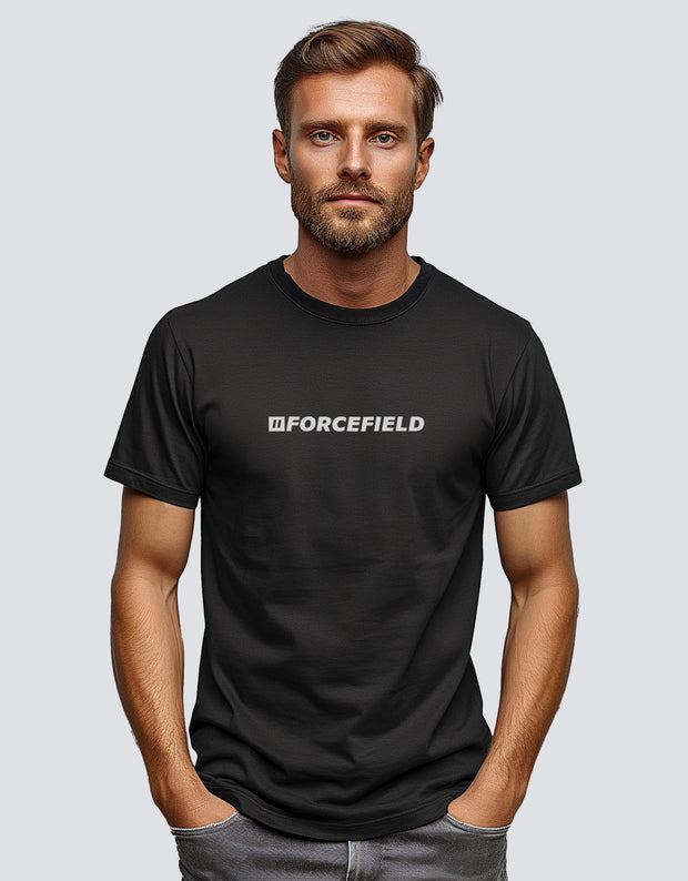 Black Lightweight Short-Sleeve Crewneck Reflective Forcefield Logo Graphic T-Shirt