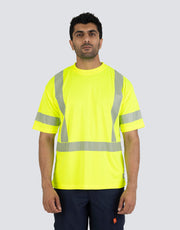 T-shirt technique ultra-doux à manches courtes et col ras du cou Hi Vis Lime