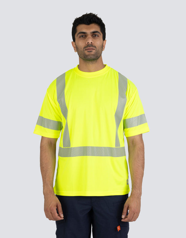 Hi Vis Lime Crew Neck Short Sleeve Ultrasoft Technical Tee