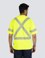 T-shirt technique ultra-doux à manches courtes et col ras du cou Hi Vis Lime