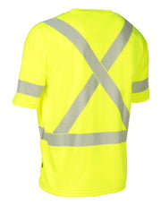 T-shirt technique ultra-doux à manches courtes et col ras du cou Hi Vis Lime