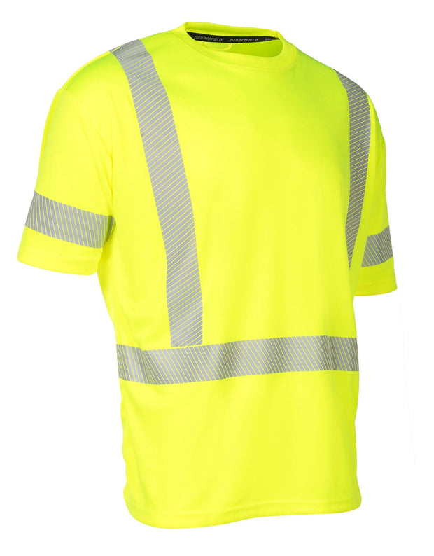 T-shirt technique ultra-doux à manches courtes et col ras du cou Hi Vis Lime