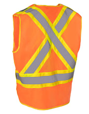 Hi Vis Traffic Safety Vest, Tricot Polyester - XXL/XXXL