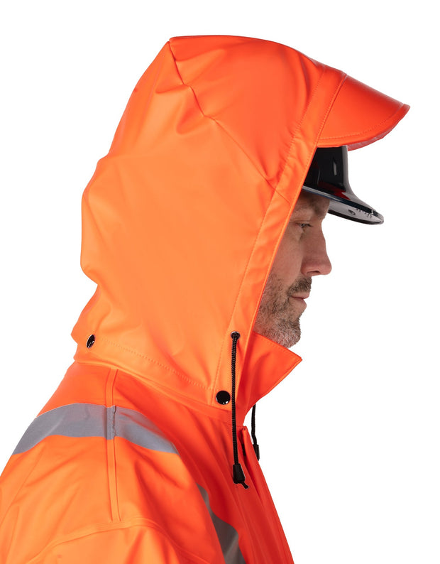 Veste de pluie de sécurité légère et résistante au feu (FR) haute visibilité