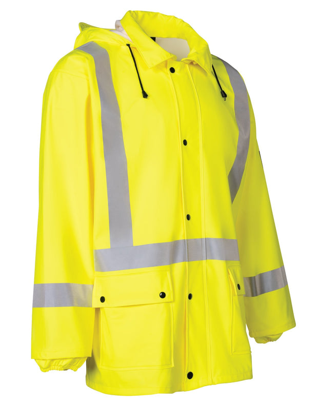 Veste de pluie de sécurité légère et résistante au feu (FR) haute visibilité