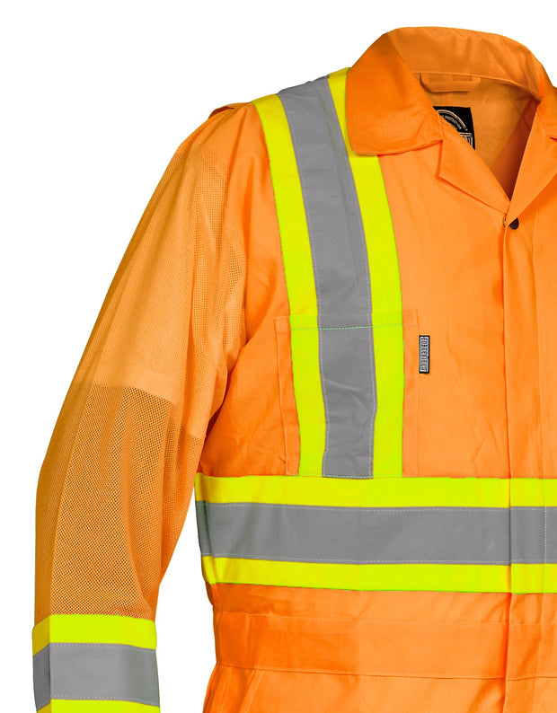 Hi Vis Safety Flagger's Coverall, Unlined