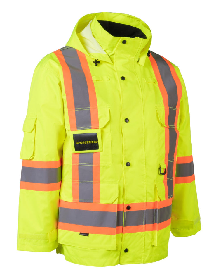 4-in-1 Hi Vis Safety Parka (All Lime)