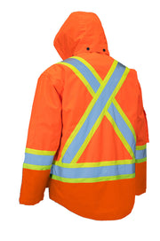 All Orange 4-in-1 Hi Vis Safety Parka