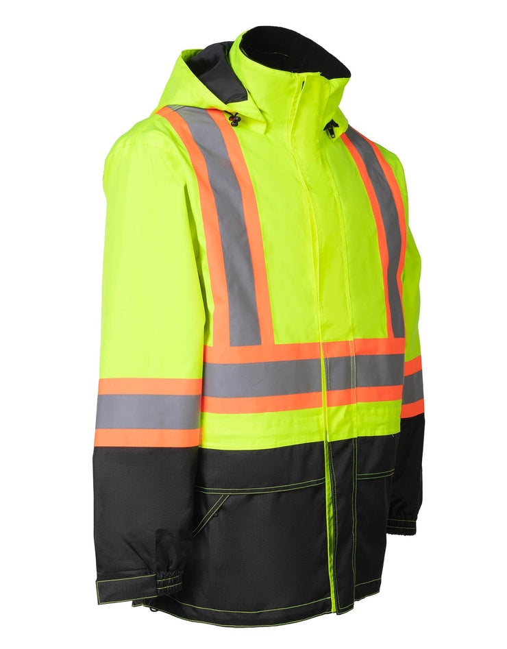 Parka de sécurité haute visibilité 4 en 1 en Ripstop de qualité supérieure « Torngat » Lime 