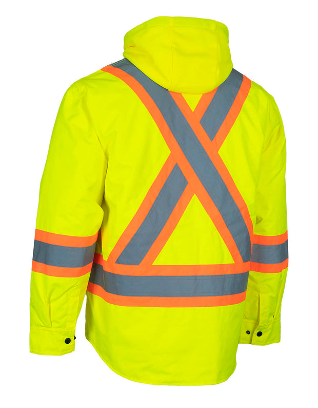 Hi-Vis Hoodie Shacket With Detachable Hood