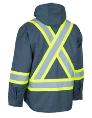 Hi-Vis Hoodie Shacket With Detachable Hood