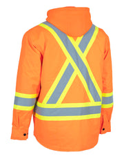 Hi-Vis Hoodie Shacket With Detachable Hood