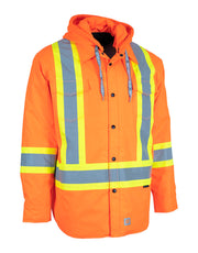 Hi-Vis Hoodie Shacket With Detachable Hood