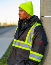 Veste doublée épaisse en Ripstop ignifuge haute visibilité (FR)