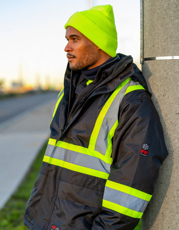 Veste doublée épaisse en Ripstop ignifuge haute visibilité (FR)