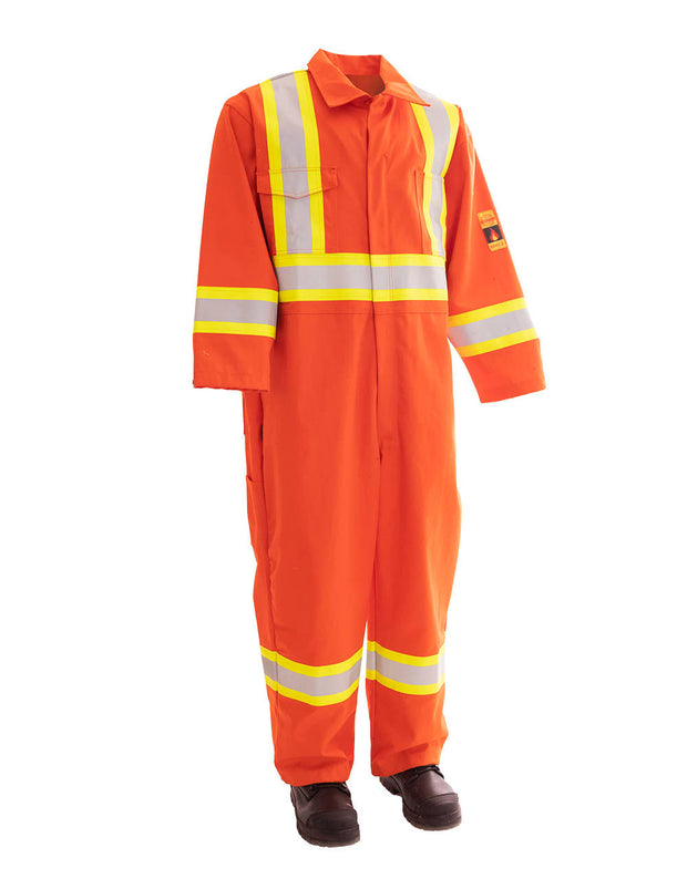 Orange FR Treated 100% Cotton Coverall with Reflective Tape