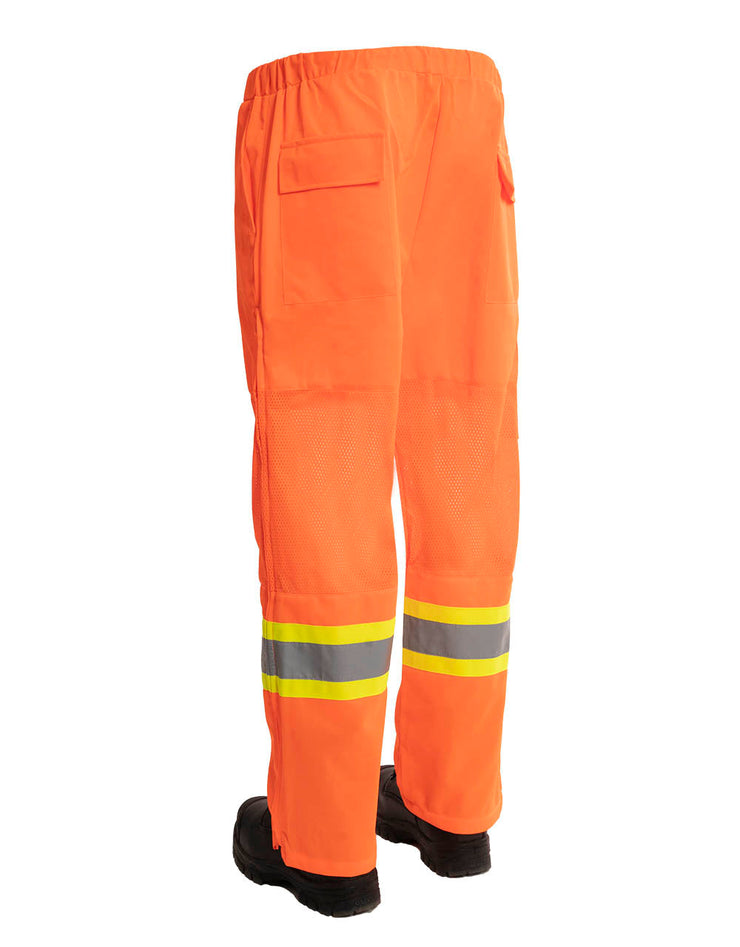 Hi Vis Safety Tricot Traffic Pants with Vented Legs and Elastic Waist