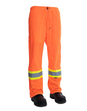 Hi Vis Safety Tricot Traffic Pants with Vented Legs and Elastic Waist