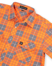 Chemise en flanelle non doublée à carreaux orange haute visibilité