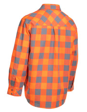 Hi Vis Orange Buffalo Plaid Unlined Flannel Shirt