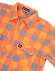 Chemise en flanelle non doublée à carreaux de buffle orange haute visibilité