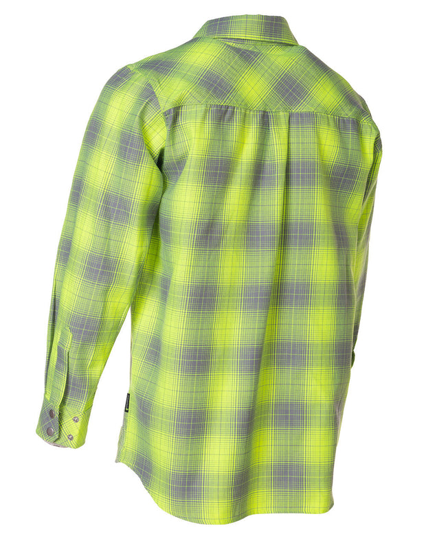 Hi Vis Grey Shadow Plaid Unlined Flannel Shirt