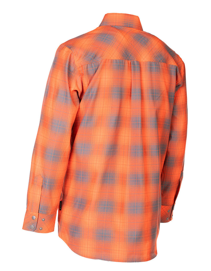 Chemise en flanelle non doublée à carreaux orange haute visibilité