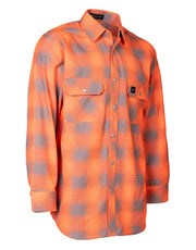 Hi Vis Orange Shadow Plaid Unlined Flannel Shirt