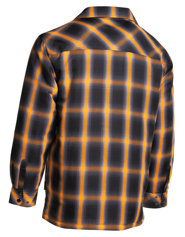 Veste chemise matelassée à carreaux orange ombrés