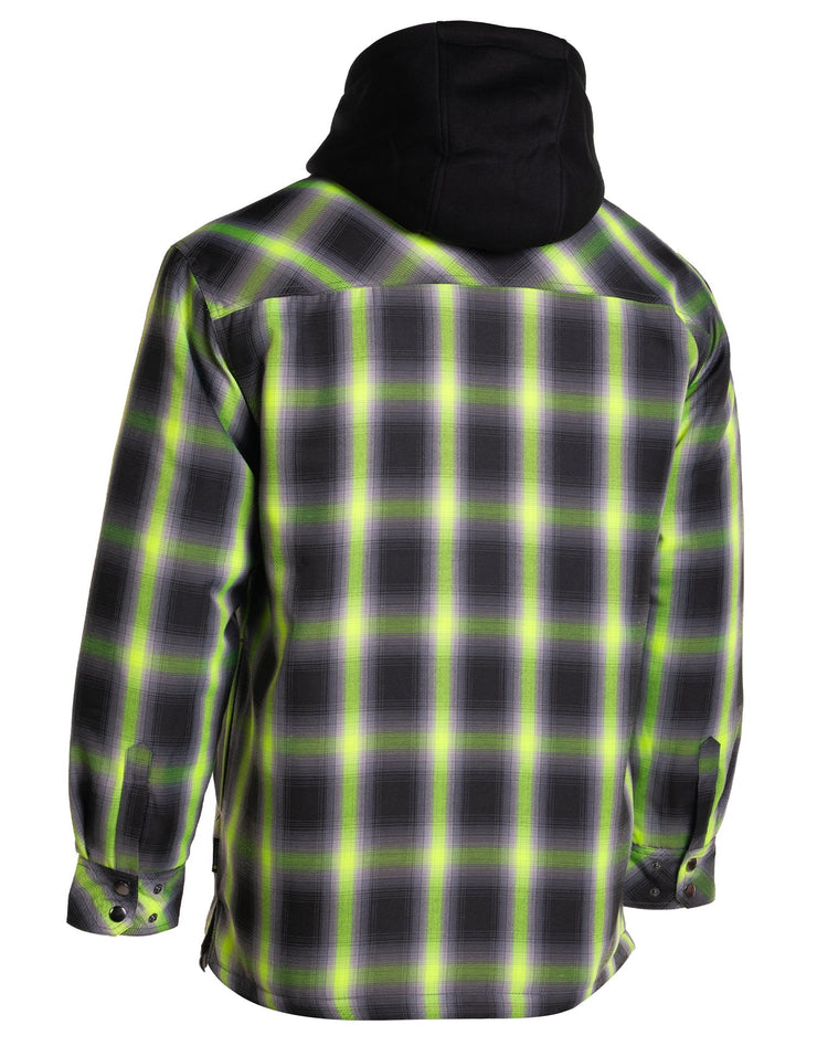 Veste chemise matelassée à capuche et à carreaux ombrés Lime