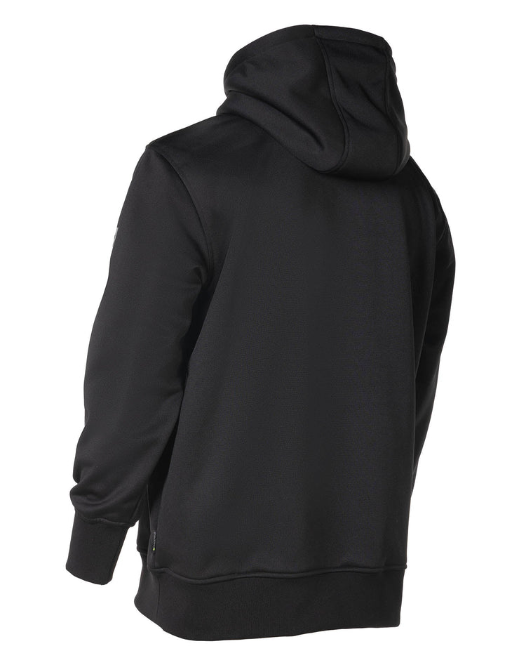 Black Pullover Forcefield Logo Sleeve Graphic Hoodie