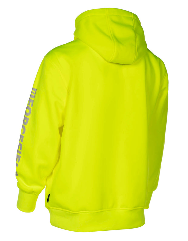 Sweat à capuche graphique Forcefield à manches avec logo Hi Vis Lime Pullover