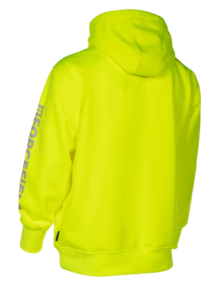 Hi Vis Lime Pullover Forcefield Logo Sleeve Graphic Hoodie