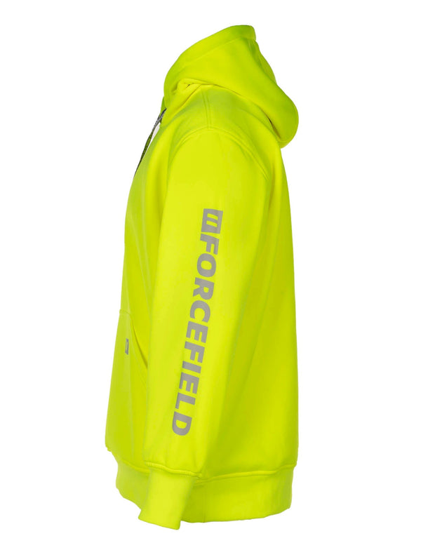 Sweat à capuche graphique Forcefield à manches avec logo Hi Vis Lime Pullover