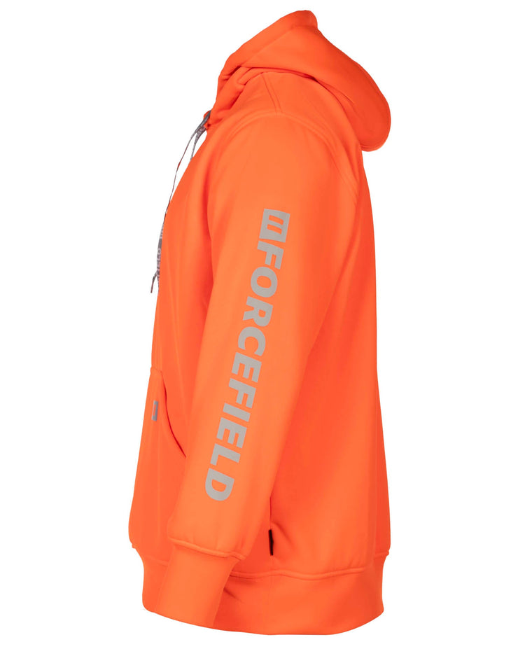 Sweat à capuche graphique Forcefield Orange haute visibilité avec logo sur les manches