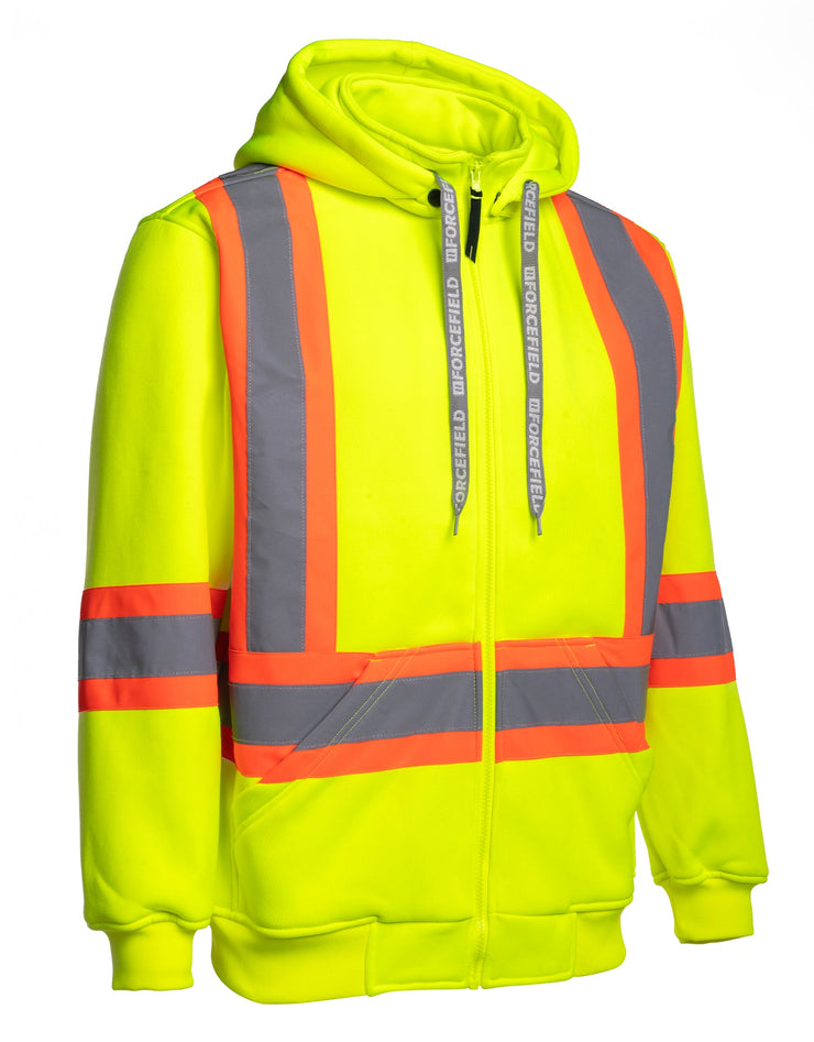 Deluxe Hi Vis Safety Hoodie, Detachable Hood