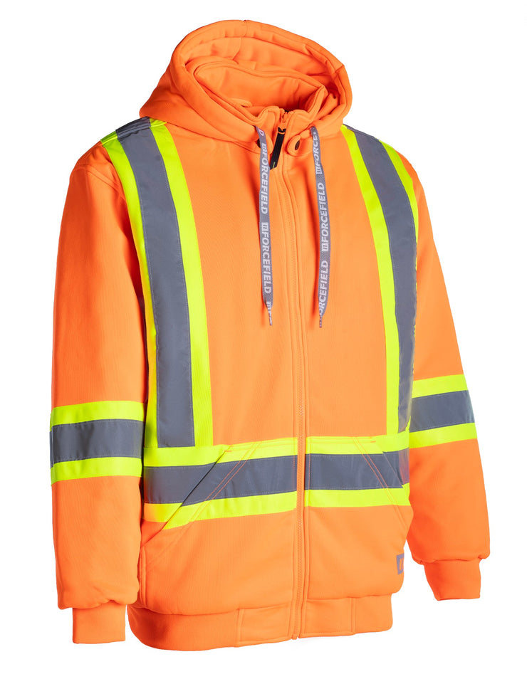 Deluxe Hi Vis Safety Hoodie, Detachable Hood