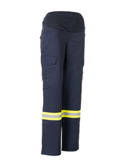 Pantalon de travail cargo à panneau bas de maternité ignifuge pour femme de 6 oz