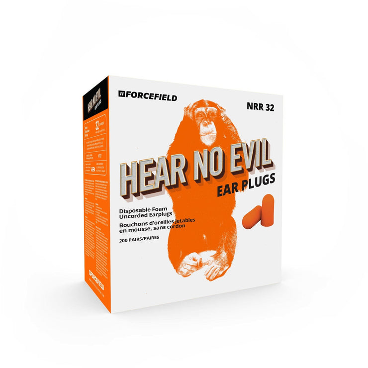 Bouchons d'oreilles en mousse orange « Hear No Evil », NRR32, boîte de 200 paires