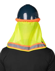 Casque de sécurité en maille réfléchissante haute visibilité, pare-soleil, protection du cou