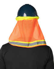 Casque de sécurité en maille réfléchissante haute visibilité, pare-soleil, protection du cou