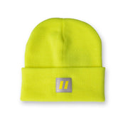 Hi Vis Lime Toque with Reflective Patch