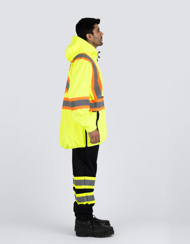 Hi Vis Safety Anorak Pullover Softshell