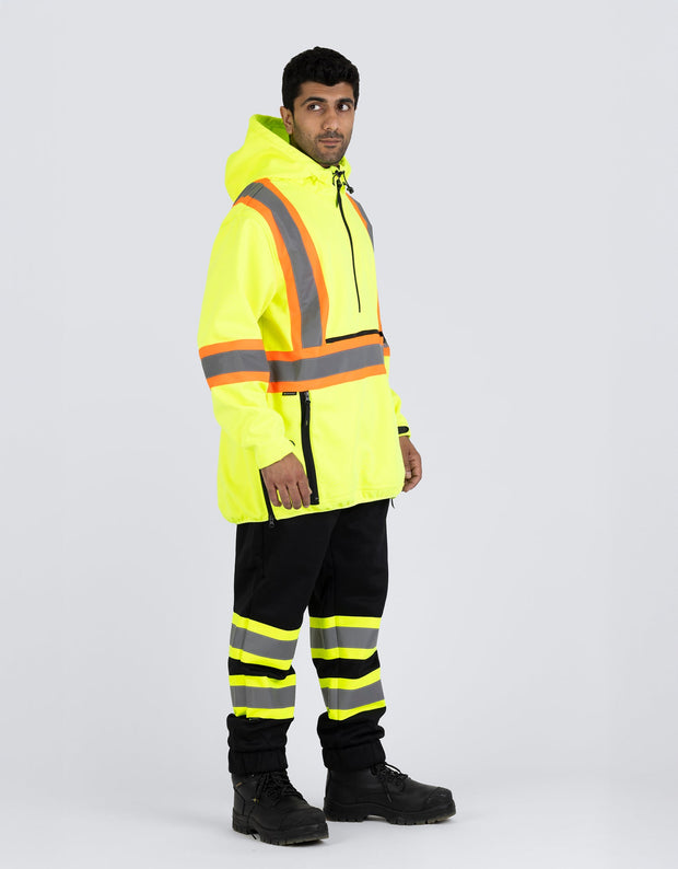 Hi Vis Safety Anorak Pullover Softshell