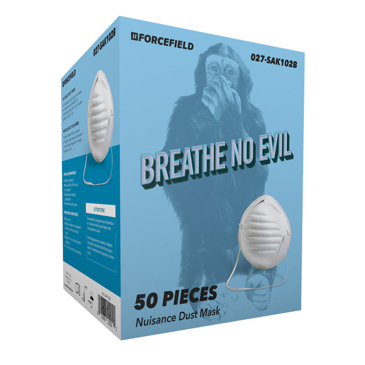 Masque anti-poussière « Breathe No Evil », 50 par boîte