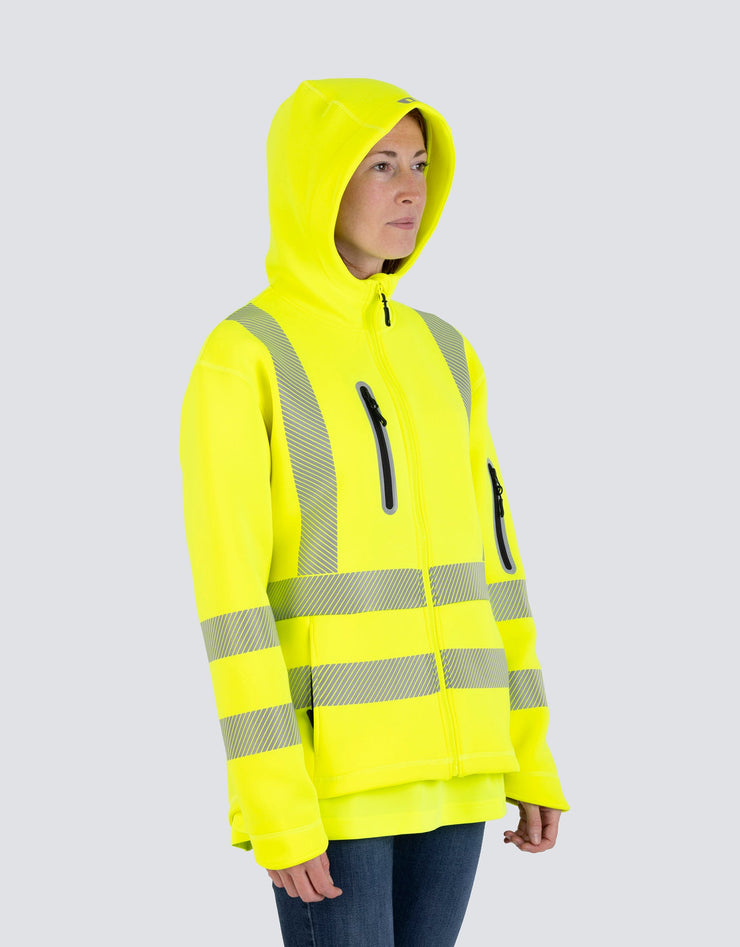 Women's Lime Technical Safety Zip-Up Softshell Hoodie