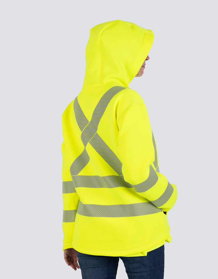 Women's Lime Technical Safety Zip-Up Softshell Hoodie